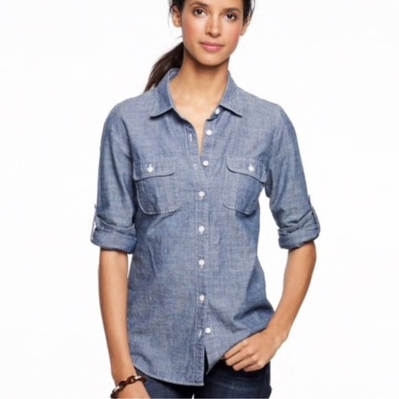 J. Crew Tops - J. Crew Perfect Fit Blue Button Down Shirt